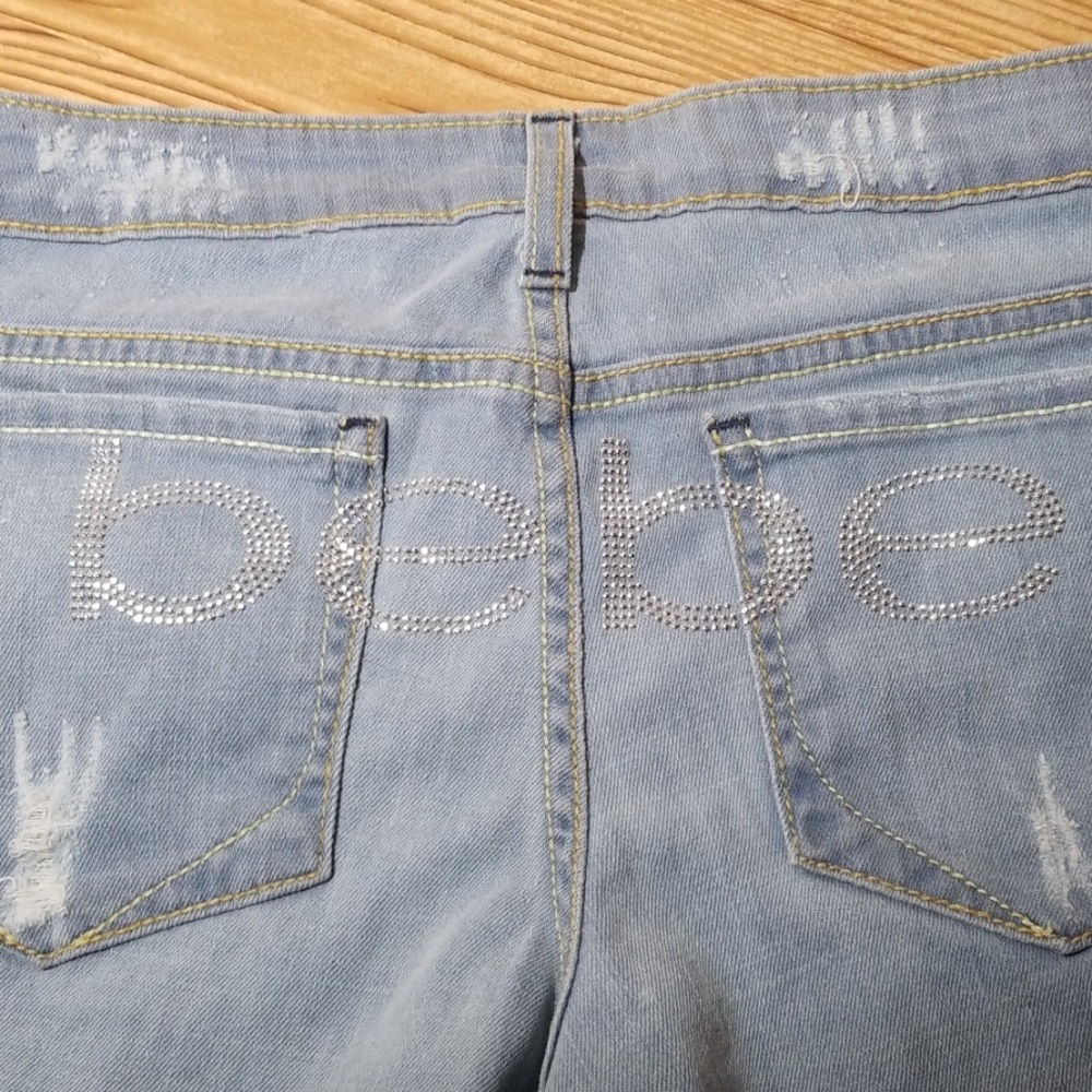 Bebe - Fringe Jean Shorts - Picture 3 of 5